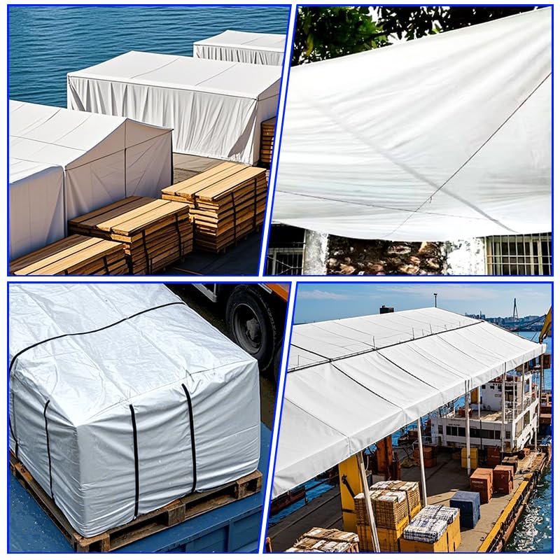 TA*RP YXCN White Tarp 6x12 UV-resistant for sun exposure and weathering