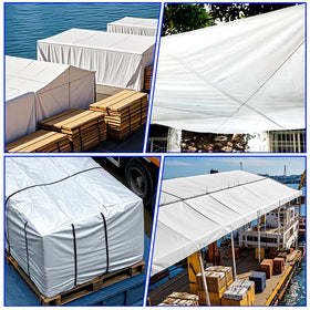 TA*RP YXCN White Tarp 6x12 UV-resistant for sun exposure and weathering