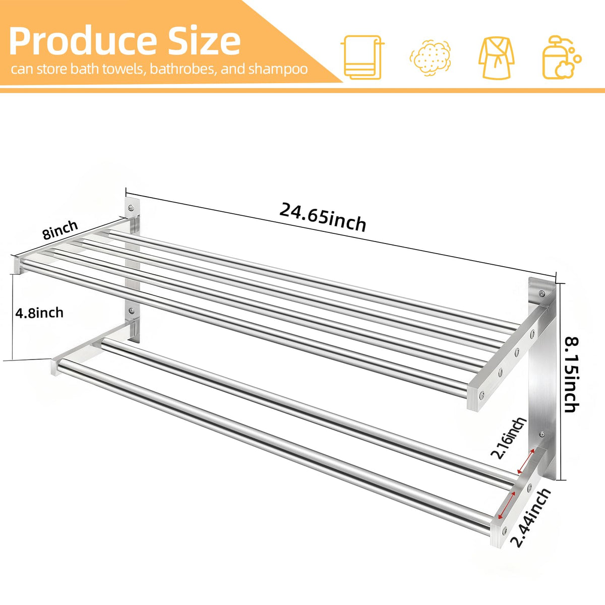 Taaji included screws ensure secure mounting on any bathroom wall.