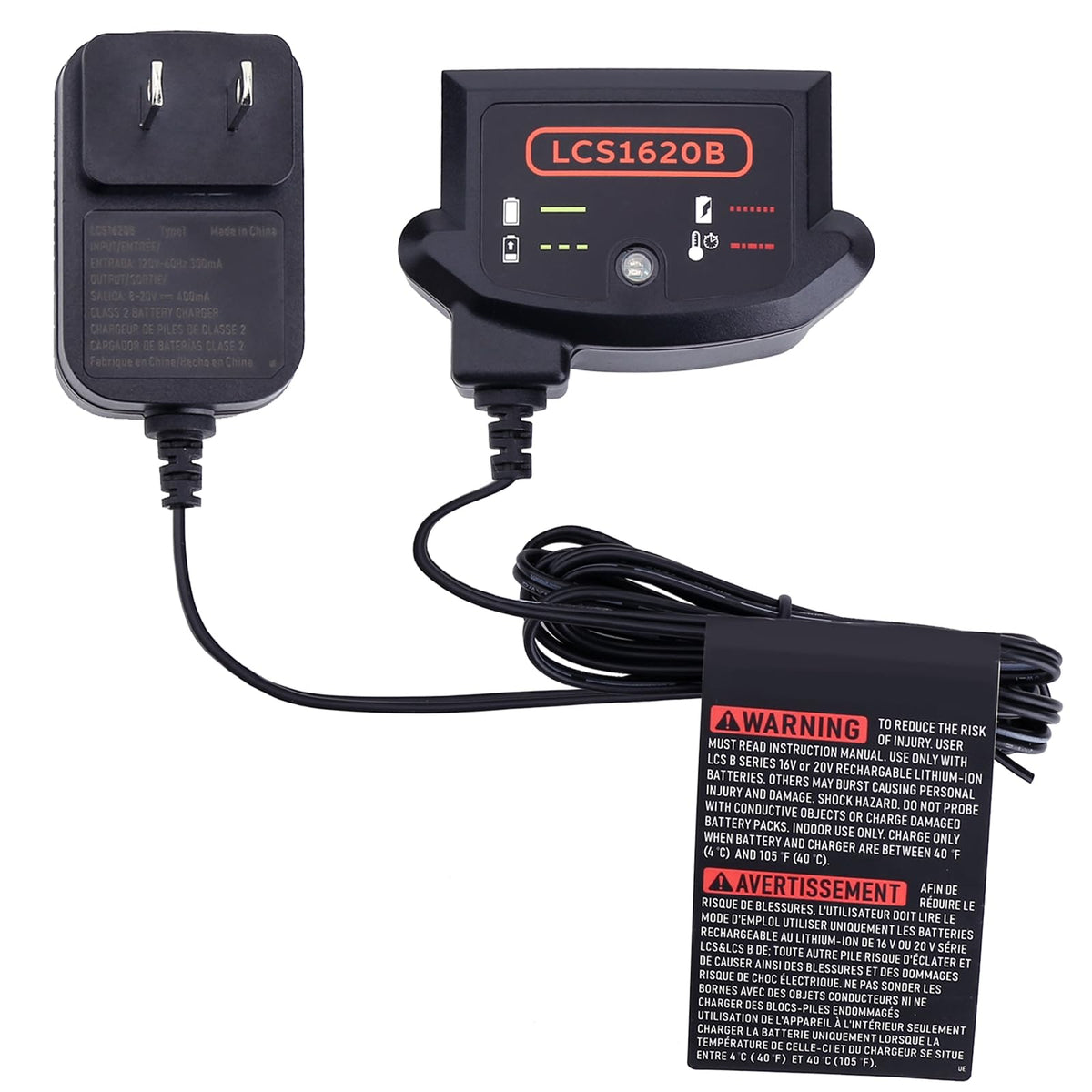 Tacerny LCS1620B front view charger for quick bench placement and charging