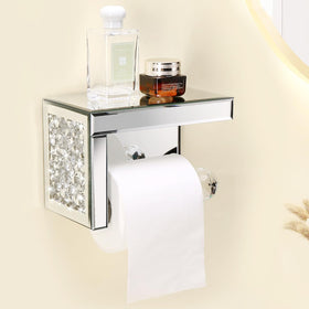 TACIDON crystal crush diamond toilet paper holder with mirror finish for upscale bathroom decor.