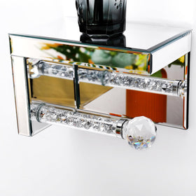 TACIDON mirrored shelf wall mount adds convenient surface for essentials.