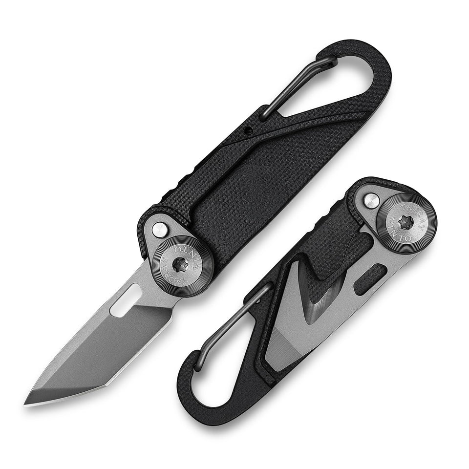 TACRAY Vinto folded knife on keychain for ultra-light everyday carry.