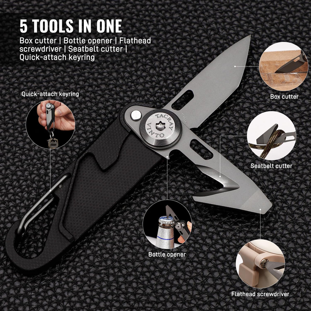 TACRAY Vinto opened blade demonstrating easy access and quick tasks.