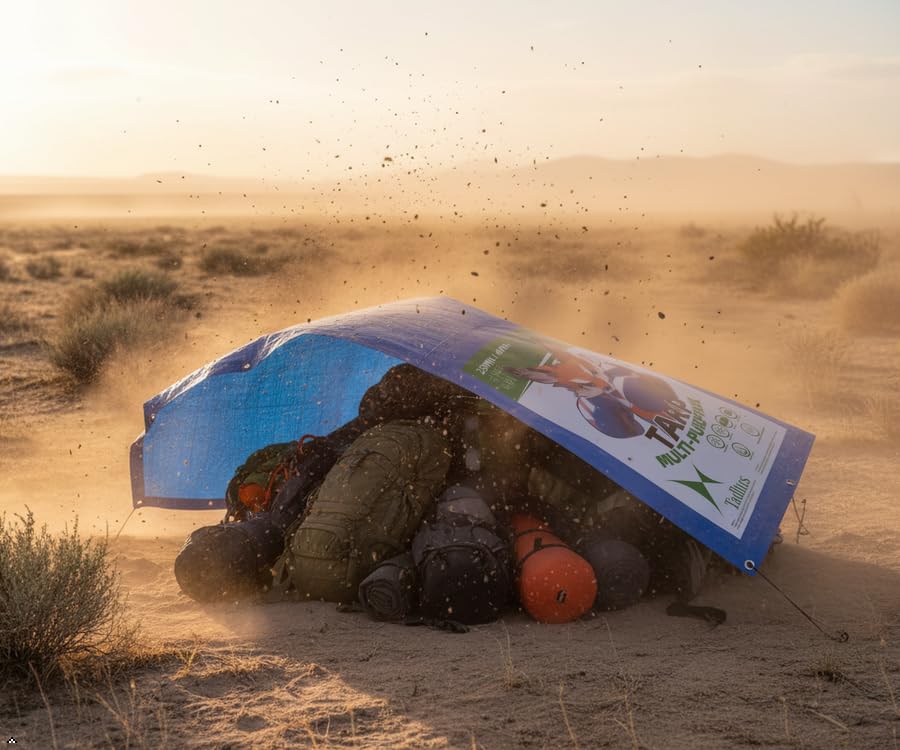 Taditus tarp 6x8ft with heat-sealed seams for weather resistance