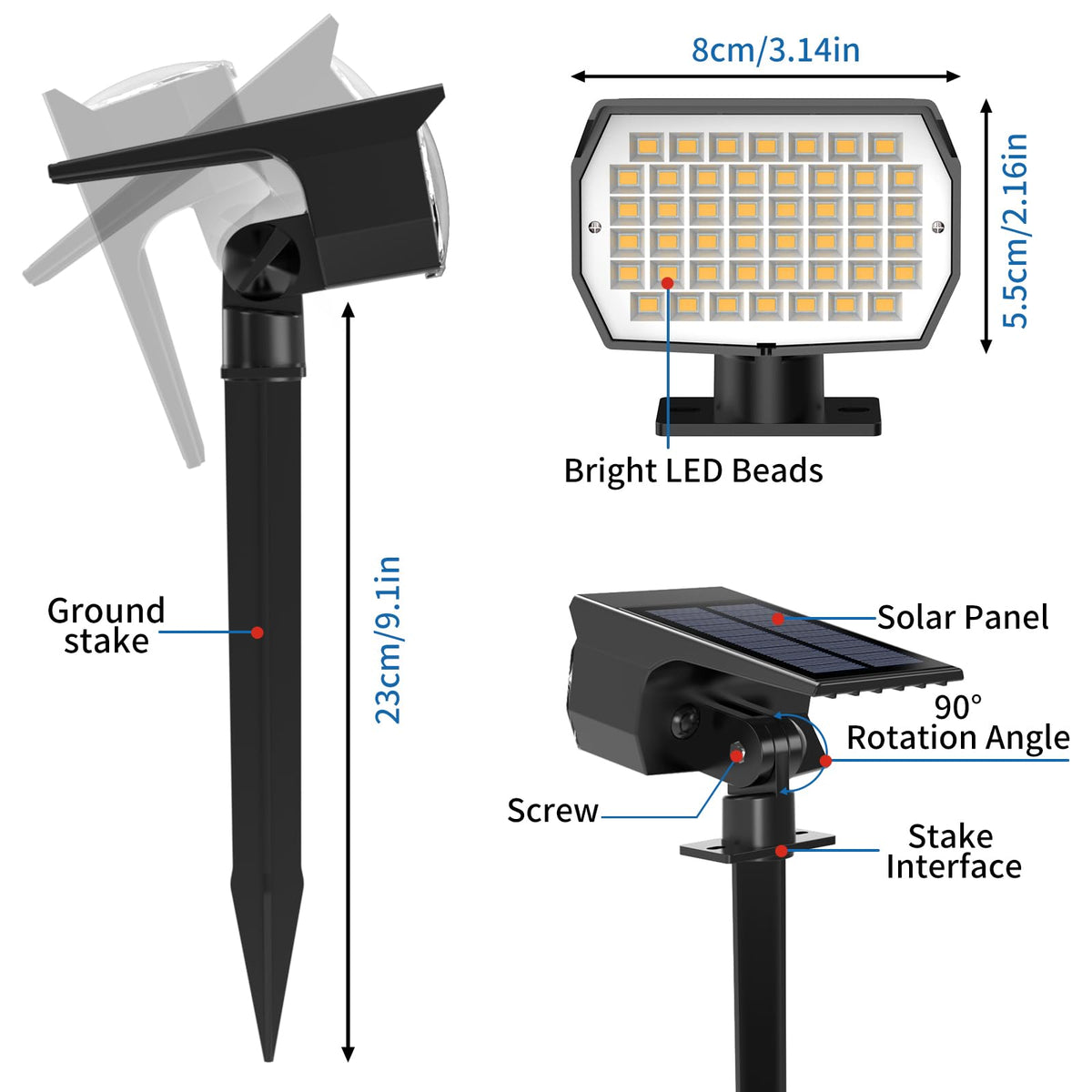 Tadyreal pathway lighting creates a warm glow for safe night walks.