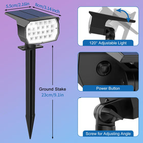 Tadyreal solar color-changing spot light color modes for mood outdoor lighting