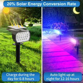 Tadyreal solar color-changing spot light rotatable head enables flexible lighting angles