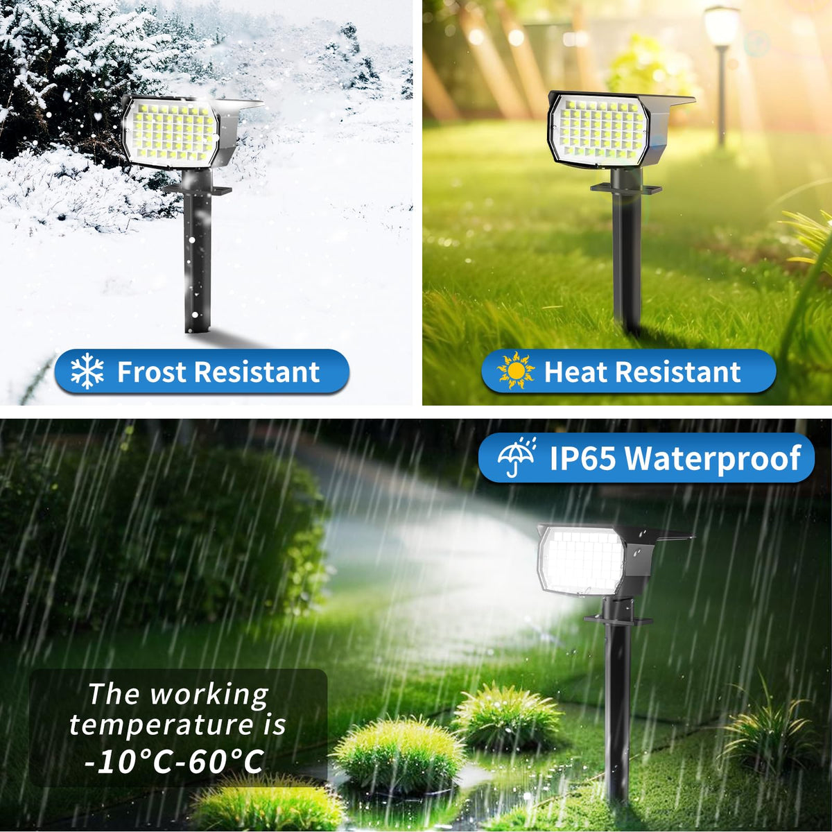 Tadyreal solar panel powers efficient outdoor lighting.