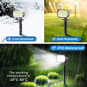 Tadyreal solar panel powers efficient outdoor lighting.