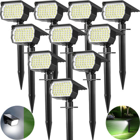 Tadyreal solar spotlight with 46 LEDs for bright outdoor illumination.