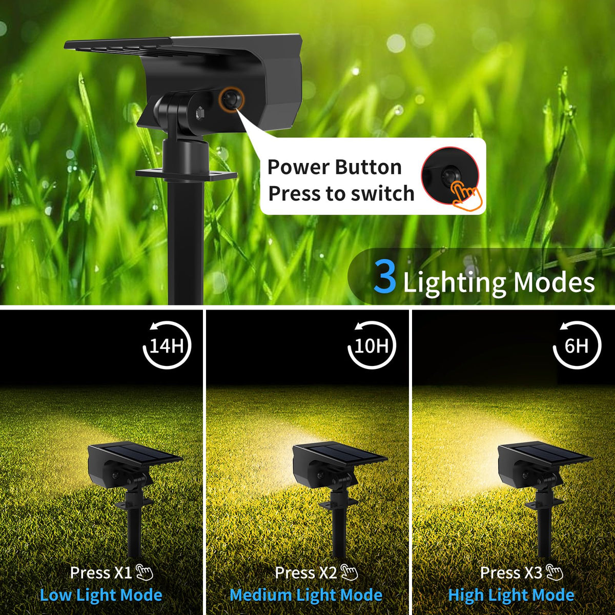 Tadyreal spotlight with ground stake demonstrates easy garden installation.