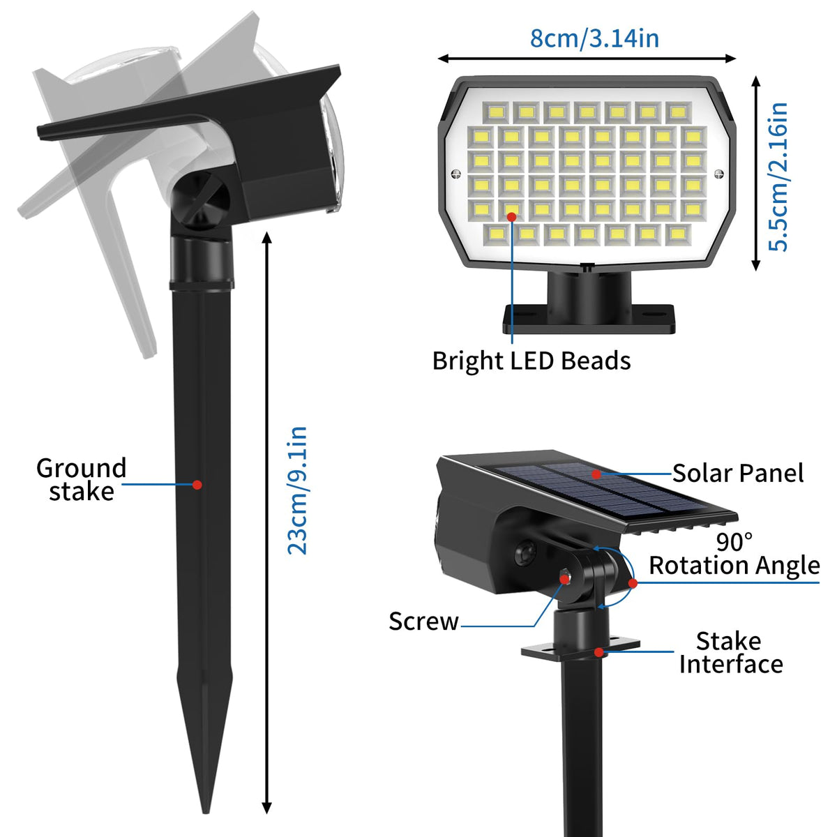 Tadyreal wall-mount option with screws included for versatile placement.