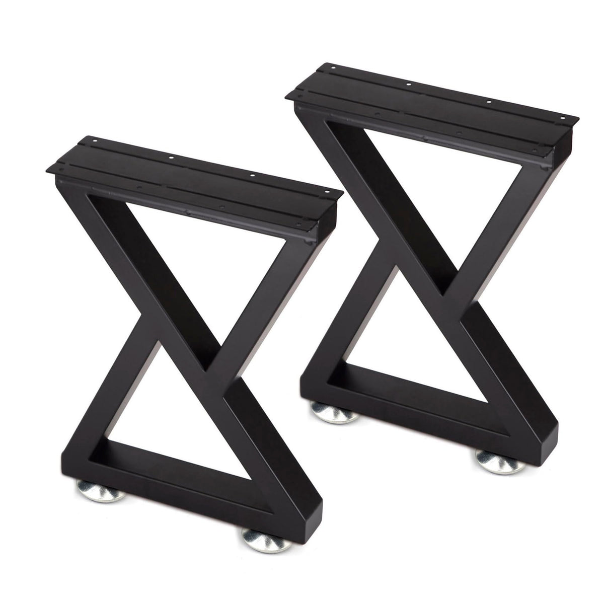 Taelakeni 16-inch black metal legs for sturdy coffee tables and benches.