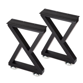 Taelakeni 16-inch black metal legs for sturdy coffee tables and benches.