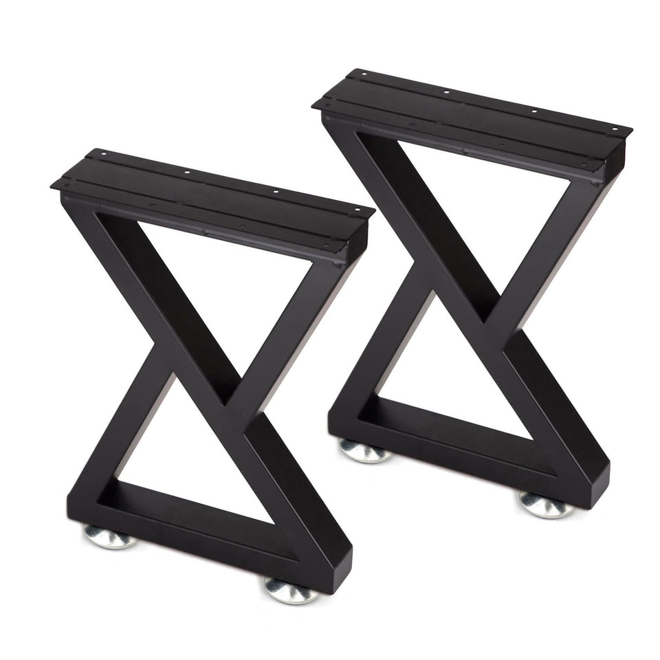 Taelakeni 16-inch black metal legs for sturdy coffee tables and benches.
