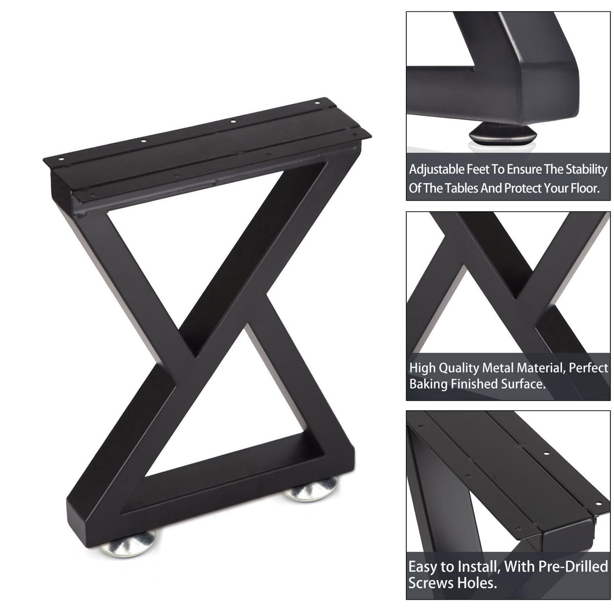 Taelakeni metal legs with pre-drilled mounting plates for easy installation.