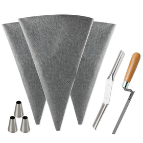 Tahikem tile grout bag 12x24 grey for precise grout application.