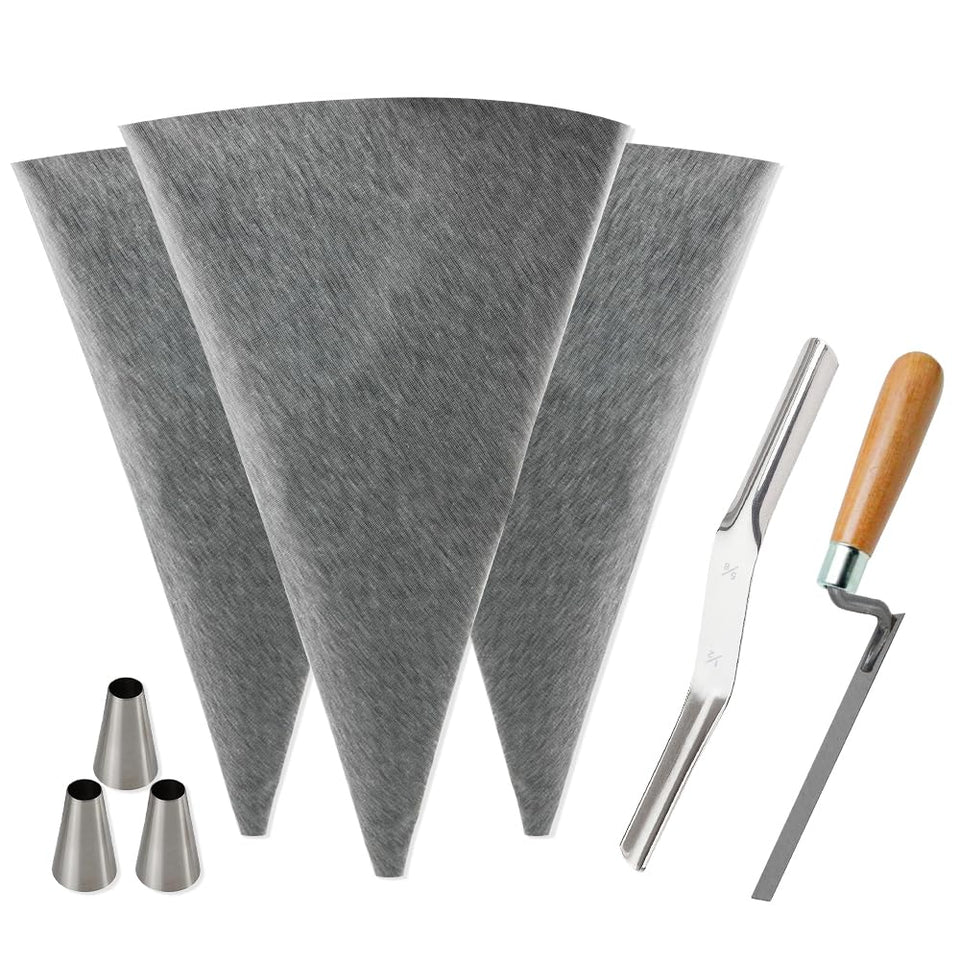 Tahikem tile grout bag 12x24 grey for precise grout application.