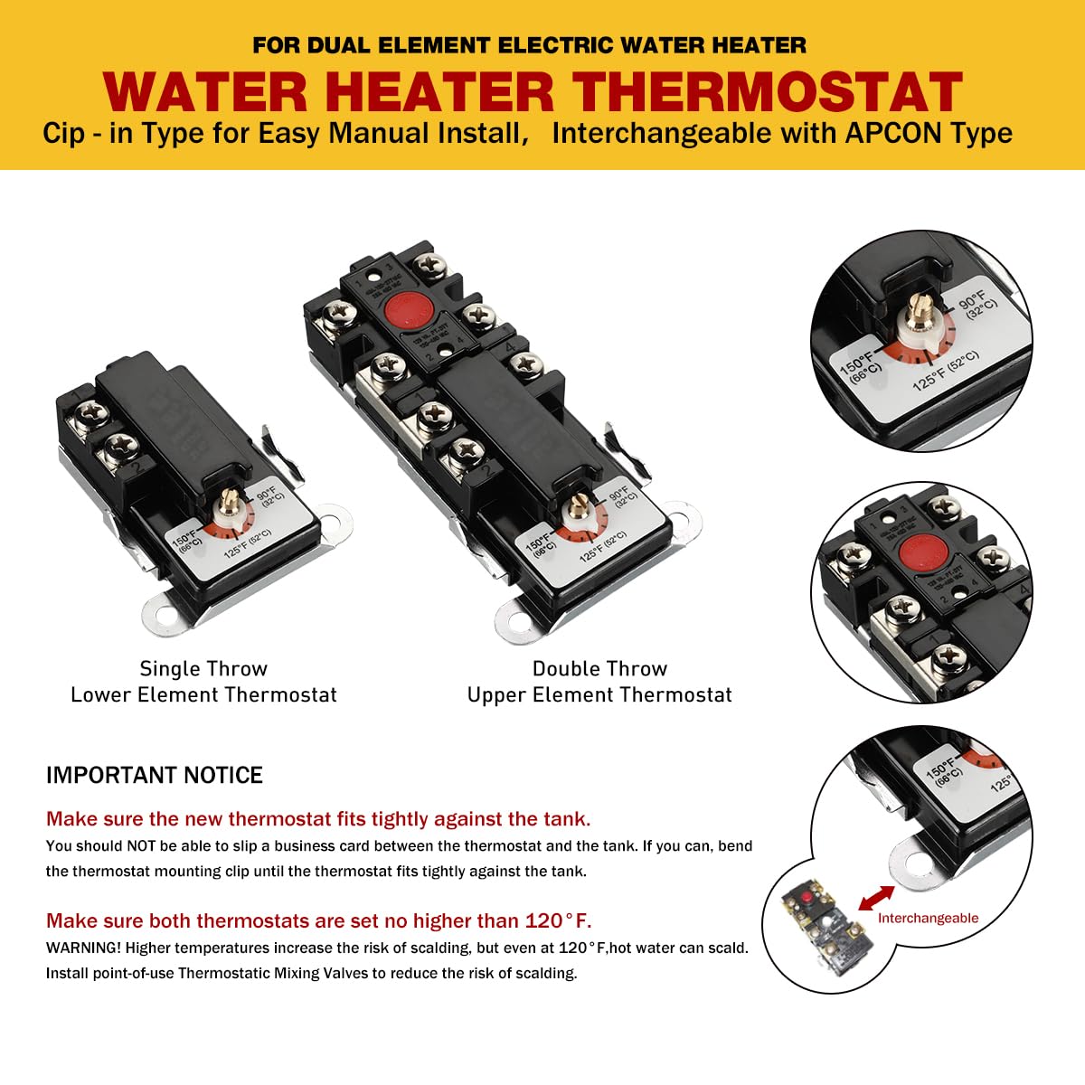 TAIACE EWH-05 dual elements ready for installation and testing.
