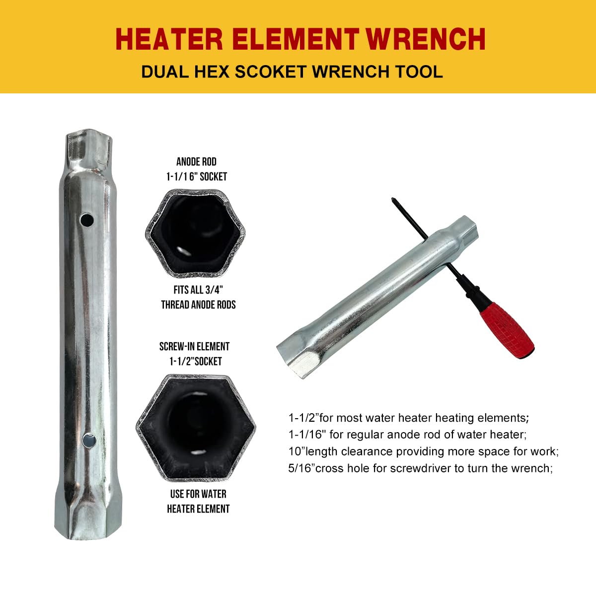 TAIACE EWH-05 wrench and tools included for quick replacement tasks.