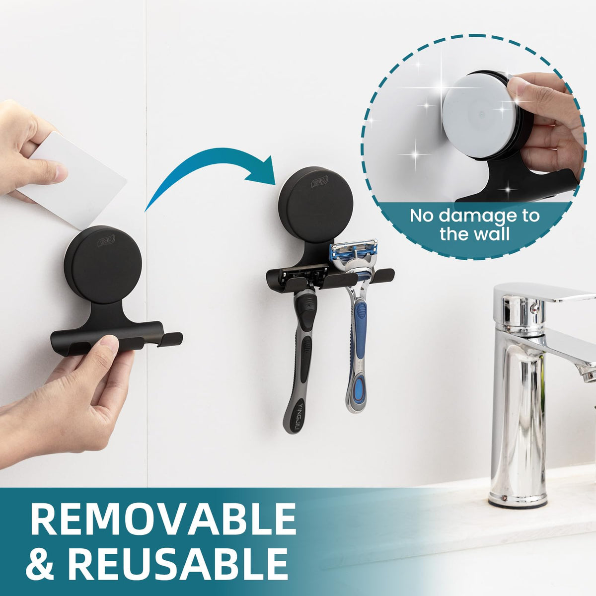 TAILI black, sleek design complements modern showers and bathrooms.