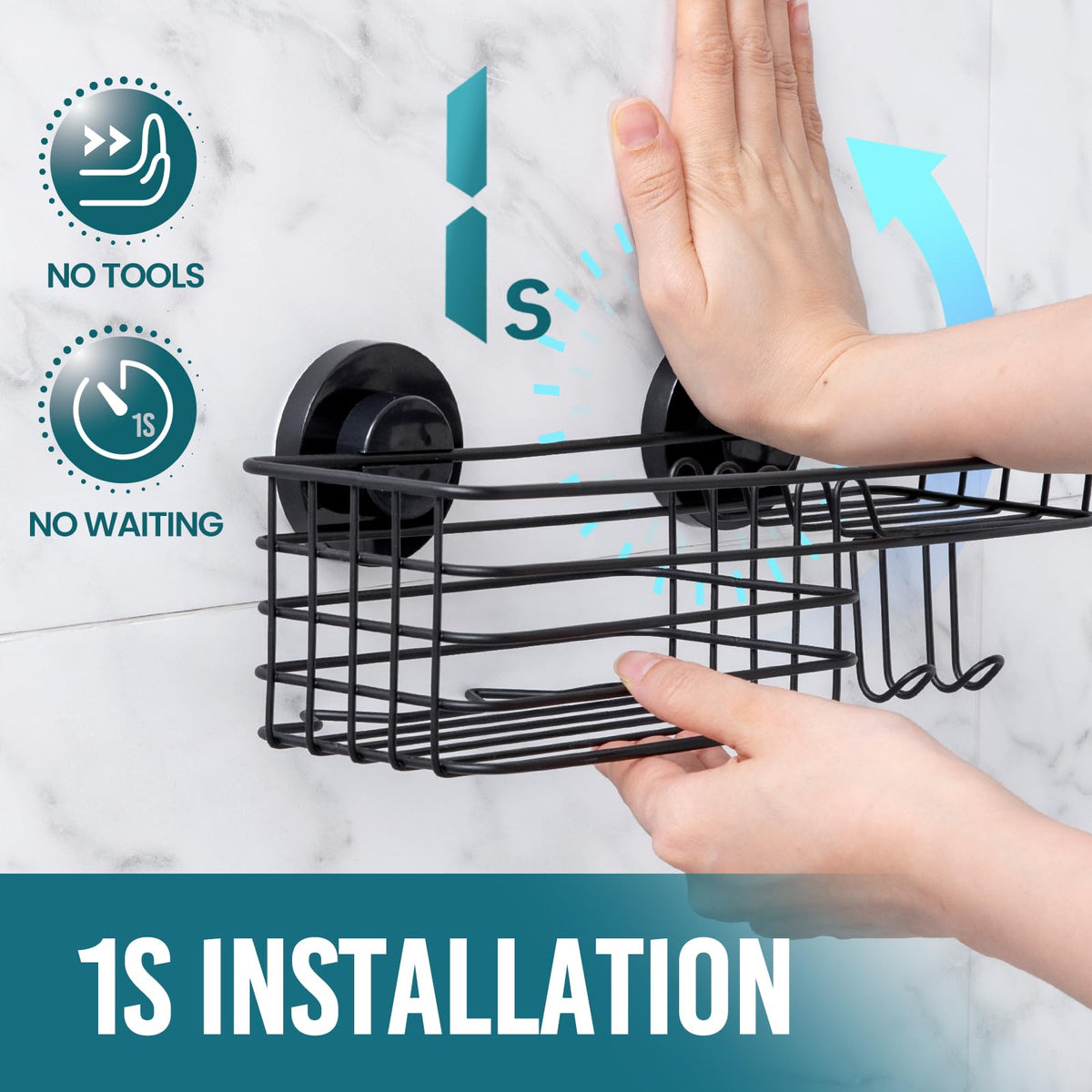 Taili rustproof stainless steel basket for durable shower storage