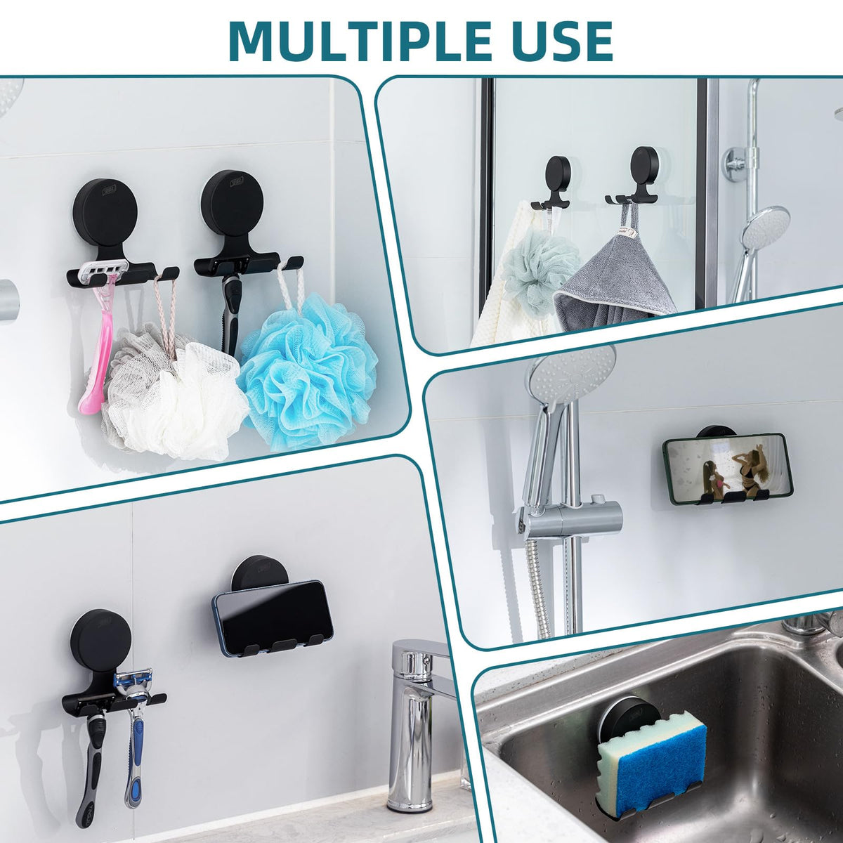 TAILI wall mount holds two razors for quick bathroom access.