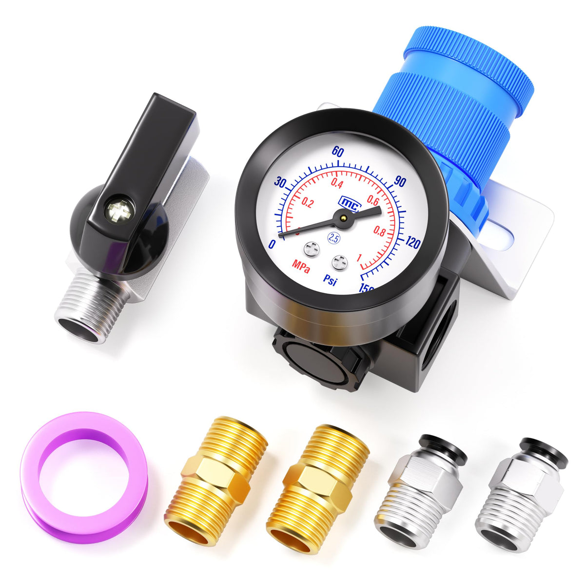 Tailonz Pneumatic AR2000 5-in-1 regulator assembly for precise air control.
