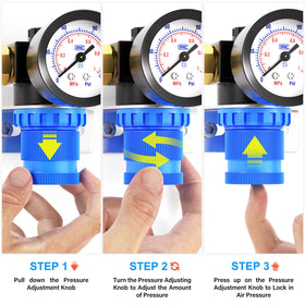 Tailonz Pneumatic AR2000 dial-adjustment for quick pressure tweaks.