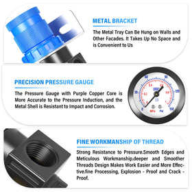 Tailonz Pneumatic AR2000 gauge port detail for accurate readings.