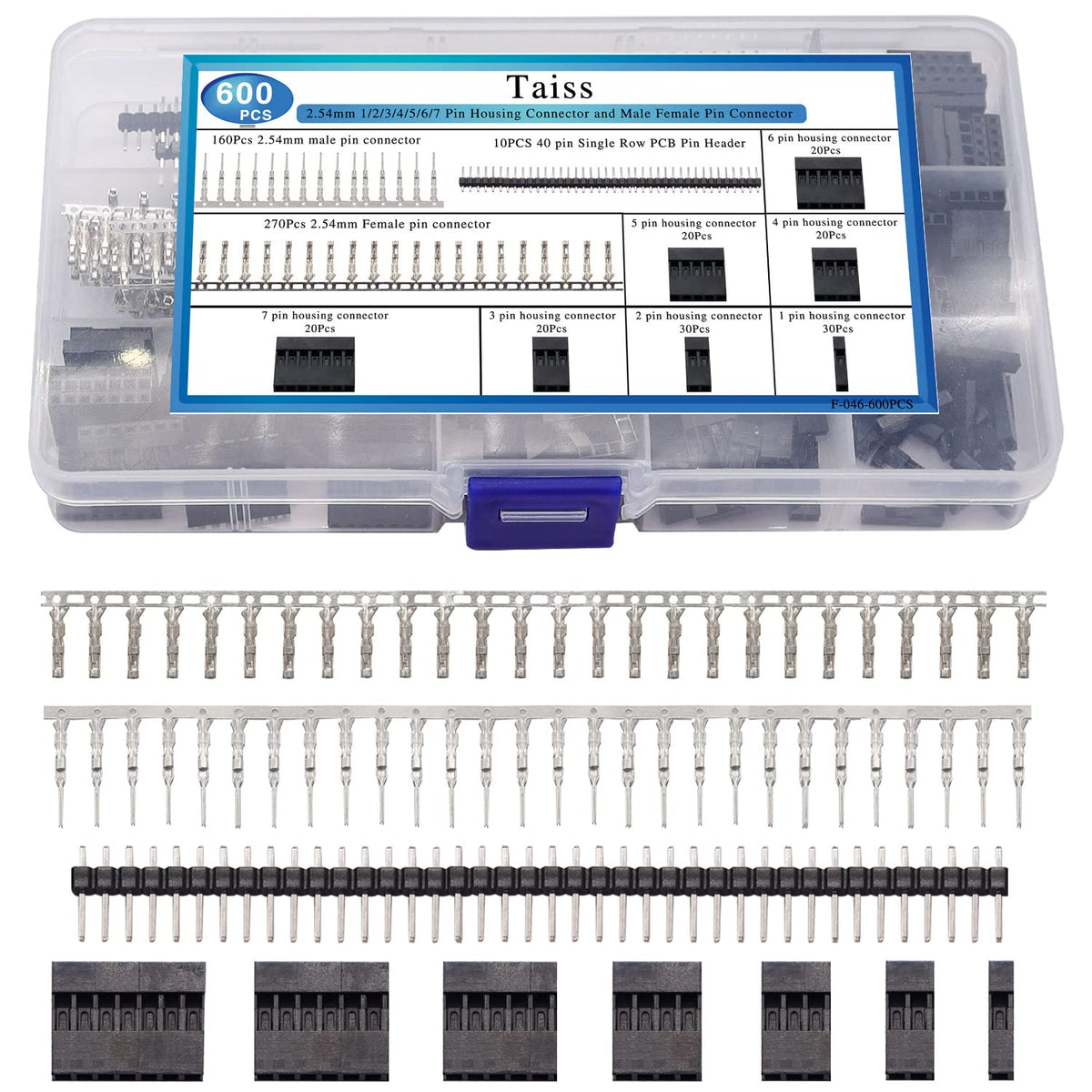Taiss Dupont 40-pin header pack supports multi-pin circuit prototyping.