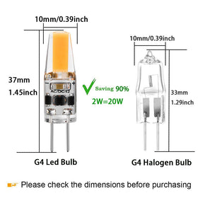 TAIYALOO G4 LED bulb 12V compatibility supports safe halogen replacement