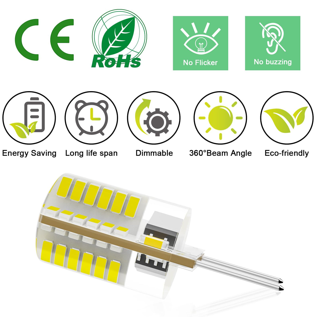 TAIYALOO G8 base bi-pin fits compatible sockets securely