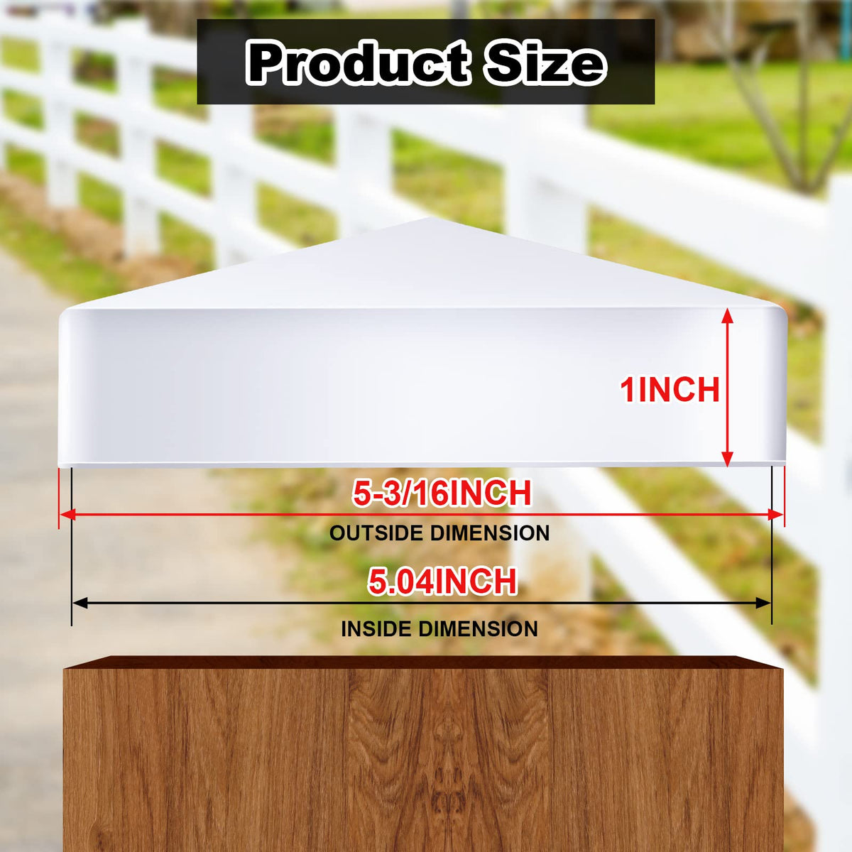 Taiyin 12-pack white vinyl post caps for easy outdoor railing upgrades.