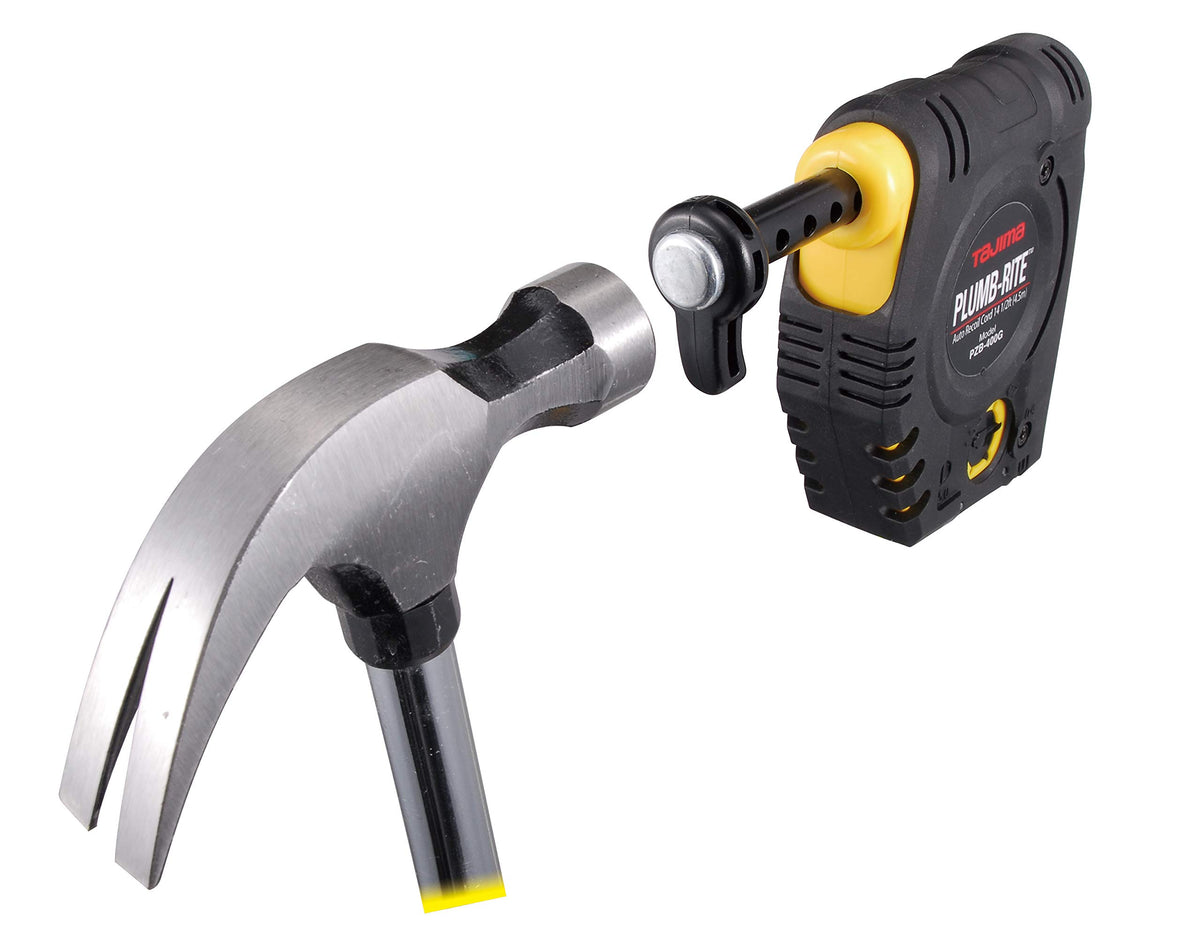 Tajima Plumb-Rite self-retracting line 14.5 ft for fast, tidy measurements.