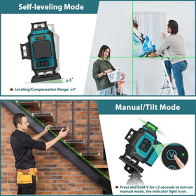 Takamine 2 vertical 360 green lasers cover walls and corners