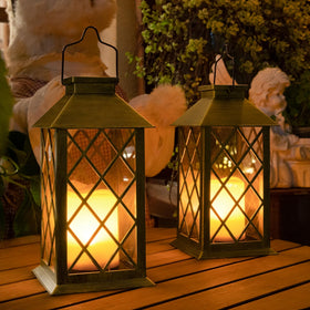 TAKE ME 14inch solar lantern on table with ambient warm glow