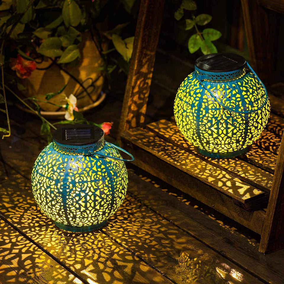 Take Me 2-Pack solar lantern outdoor patio light creates warm ambiance for evenings.