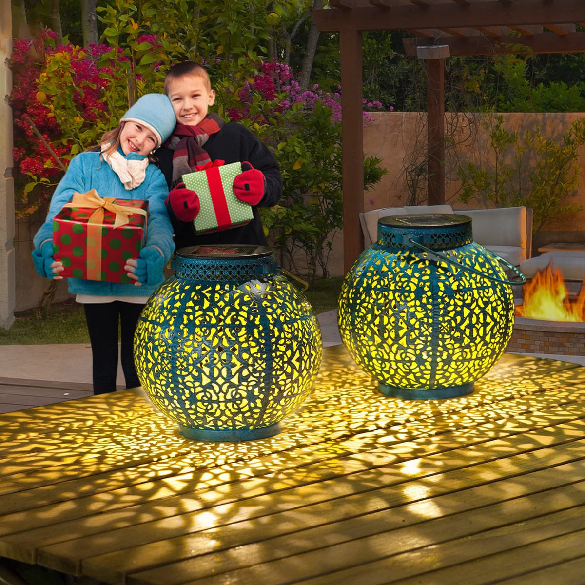 Take Me 2-Pack lantern table decoration light adds subtle tabletop glow.