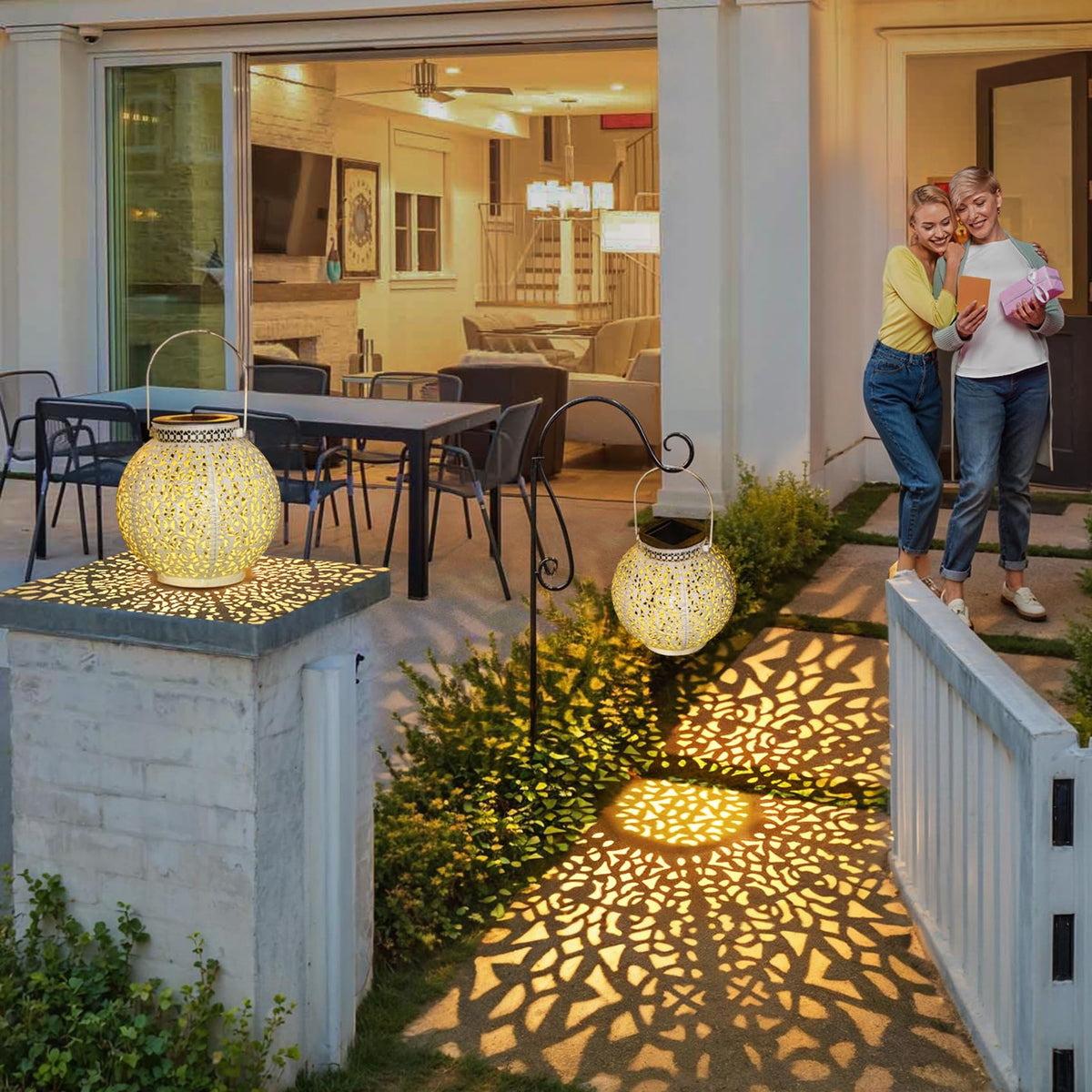 TAKE ME lanterns stay durable and waterproof for exterior use.