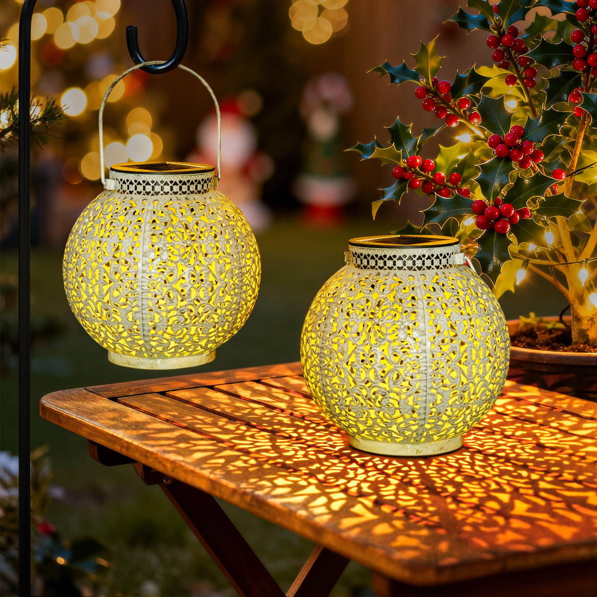 TAKE ME lights create nighttime ambiance in the garden.