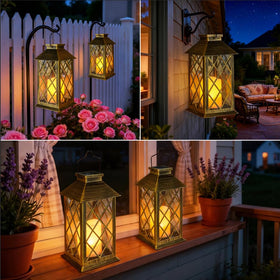 TAKE ME lantern emits warm flickering candle light