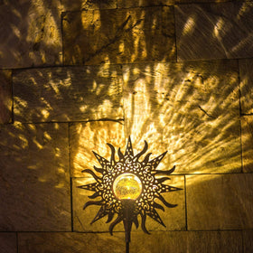 TAKE ME sun light stake with delicate flower reflection adds charm to yard decor
