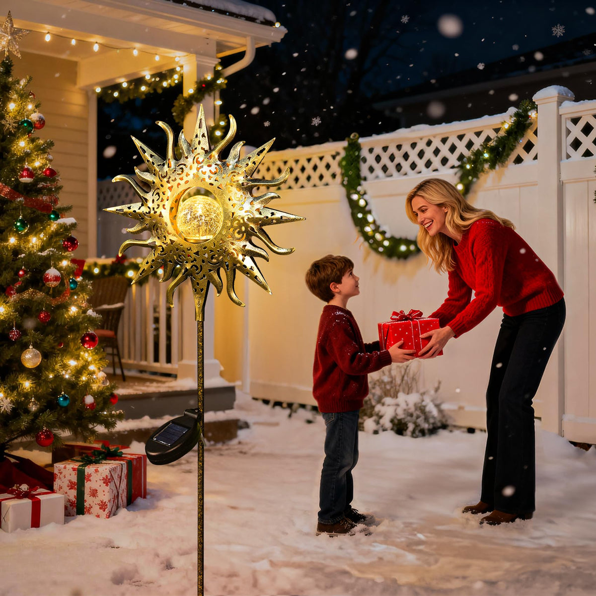 TAKE ME dusk-to-dawn solar light stake provides hands-off illumination after sunset