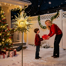 TAKE ME dusk-to-dawn solar light stake provides hands-off illumination after sunset