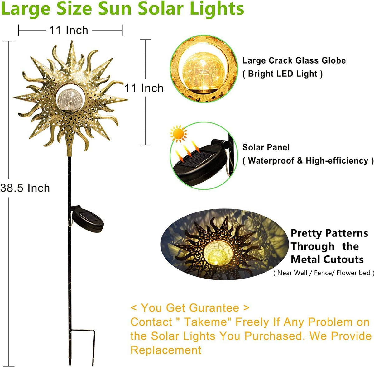 TAKE ME easy-install solar lights with no wiring for quick setup
