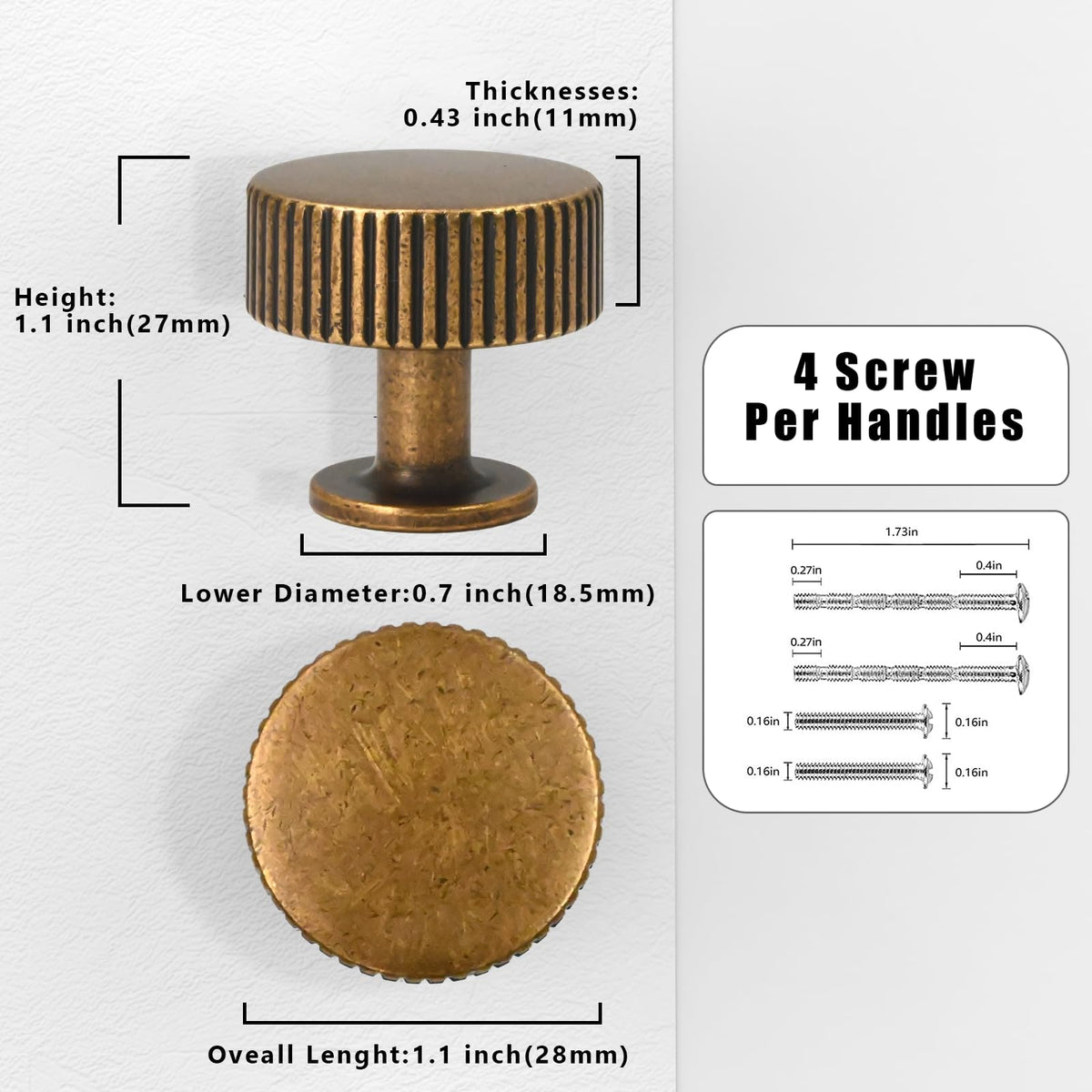 Talentedeco antique brass cabinet pull, elegant finish for upgraded kitchens or furniture.