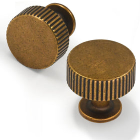Talentedeco antique brass kitchen knob close-up, durable zinc alloy construction for drawers.