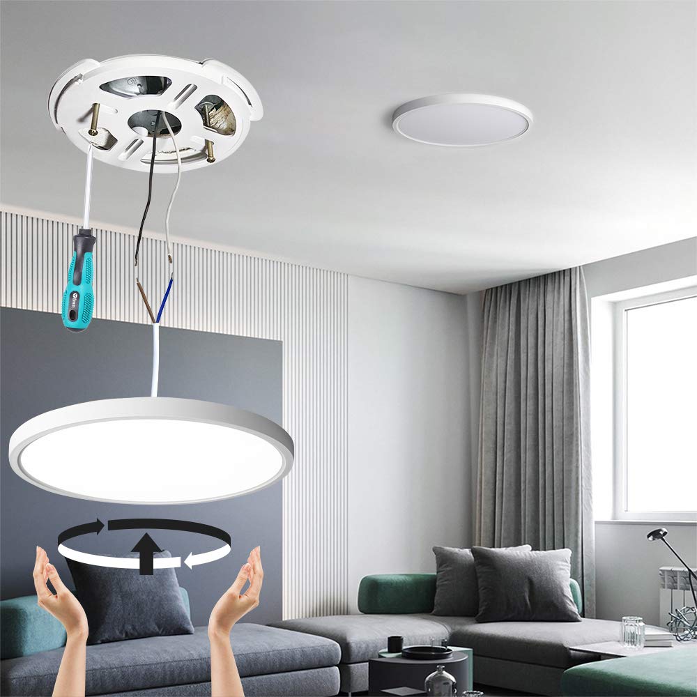 Edge-lit design of TALOYA flush mount lights adds modern aesthetics with a slim ceiling profile.